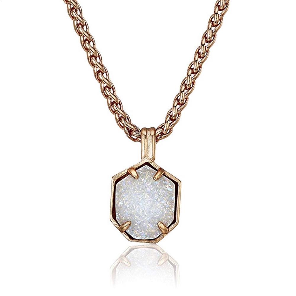 Kendra Scott rose gold druzy necklace